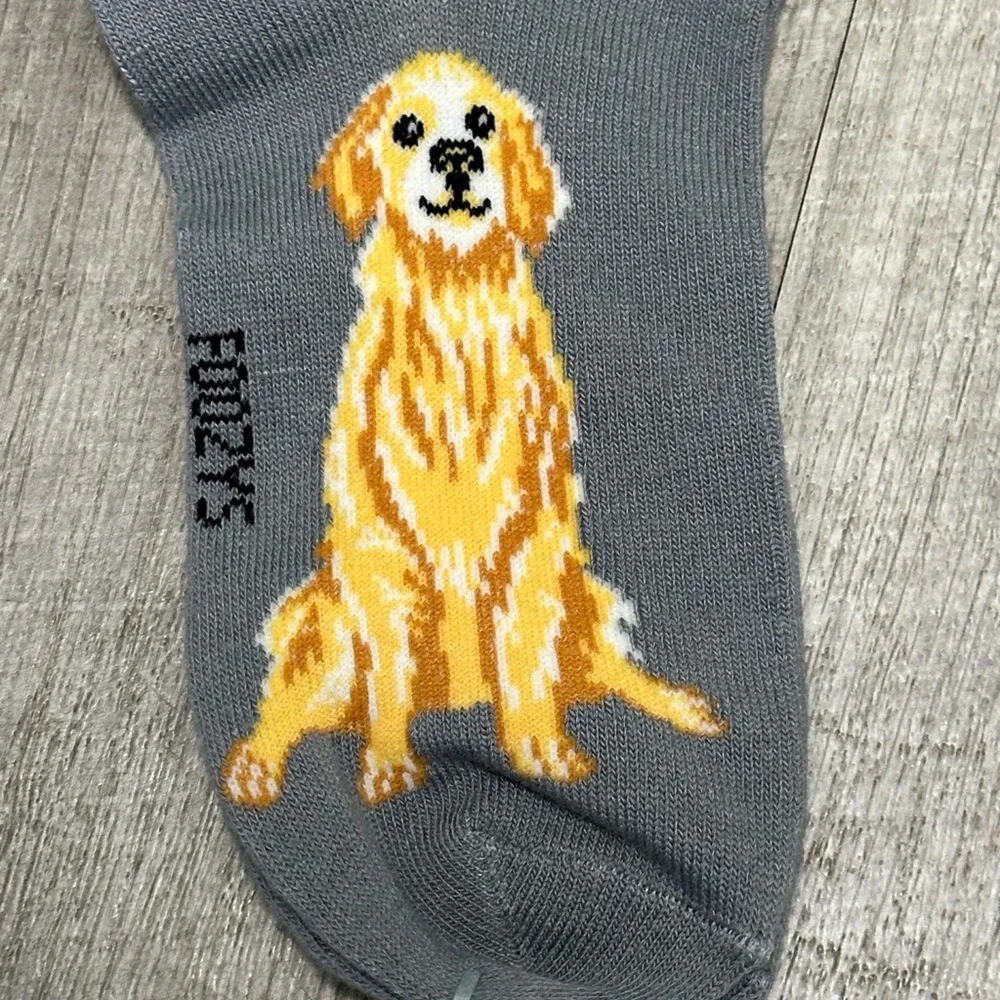Men’s Women’s Adult Foozys Golden Retriever Dog Puppy Crew Socks Fun Pattern NWT
